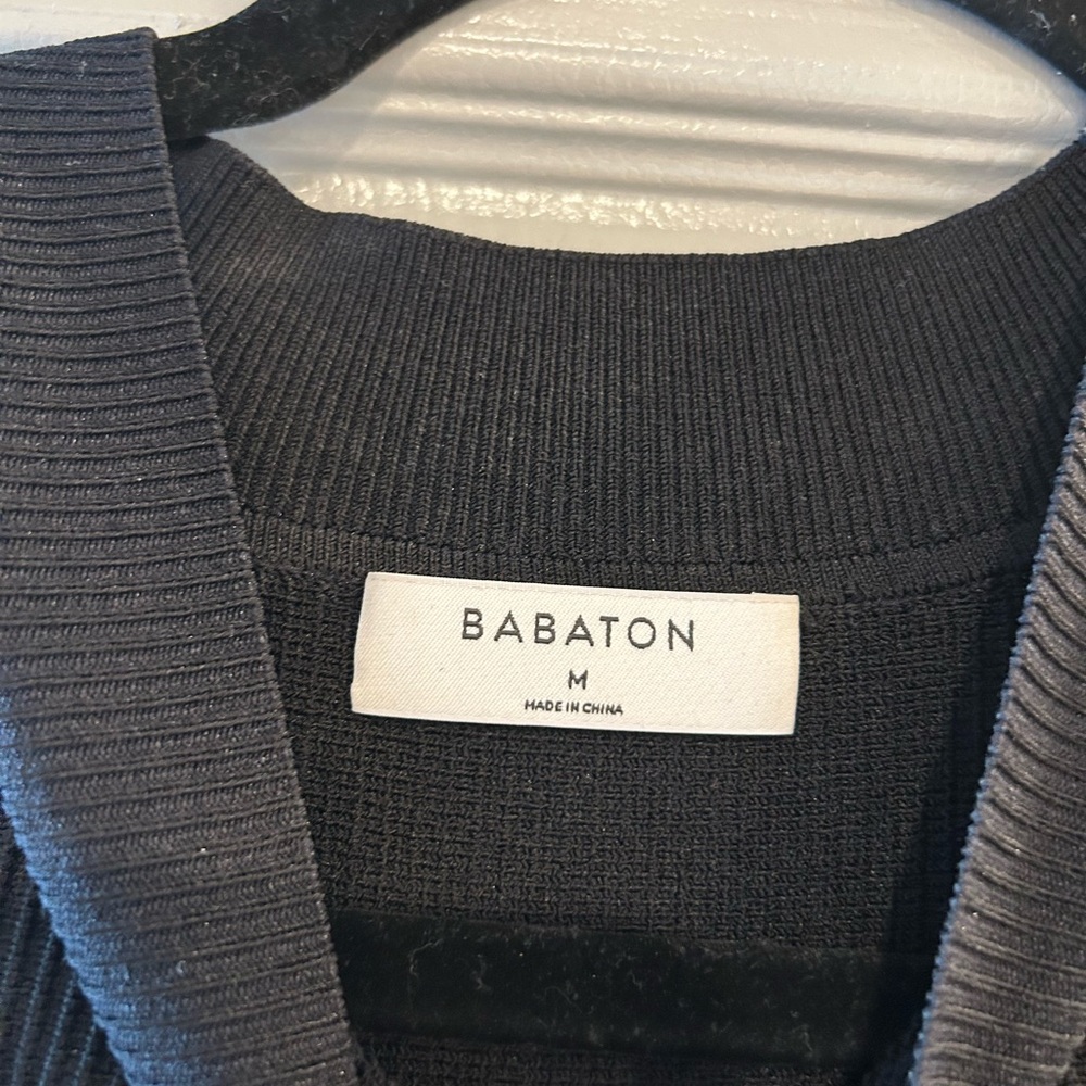 Babaton Black Ribbed Mini Dress - Picture 2 of 3